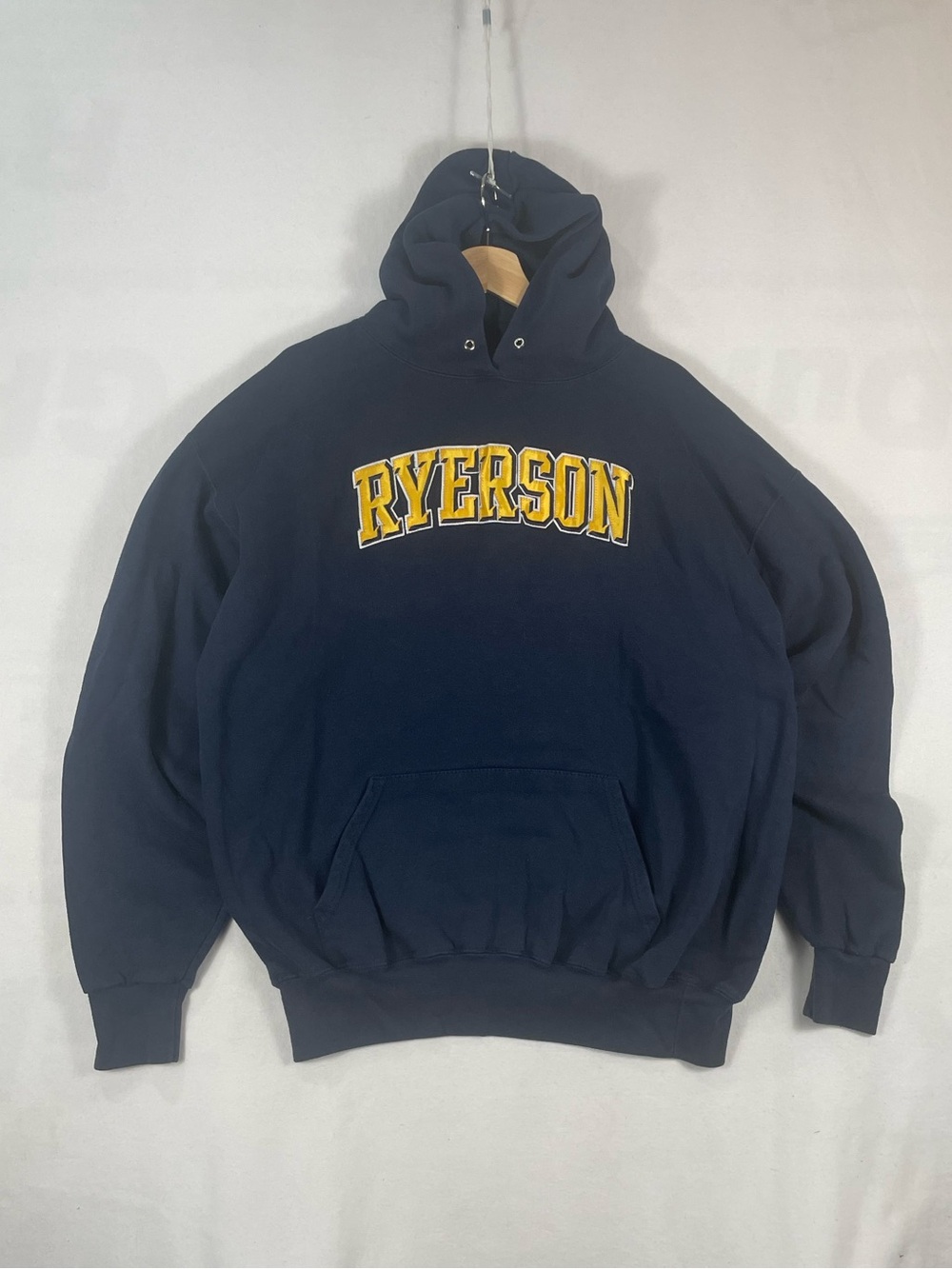 Vintage Ryerson University The Cotton Exchange Made In USA Navy Hoodie Sz XL